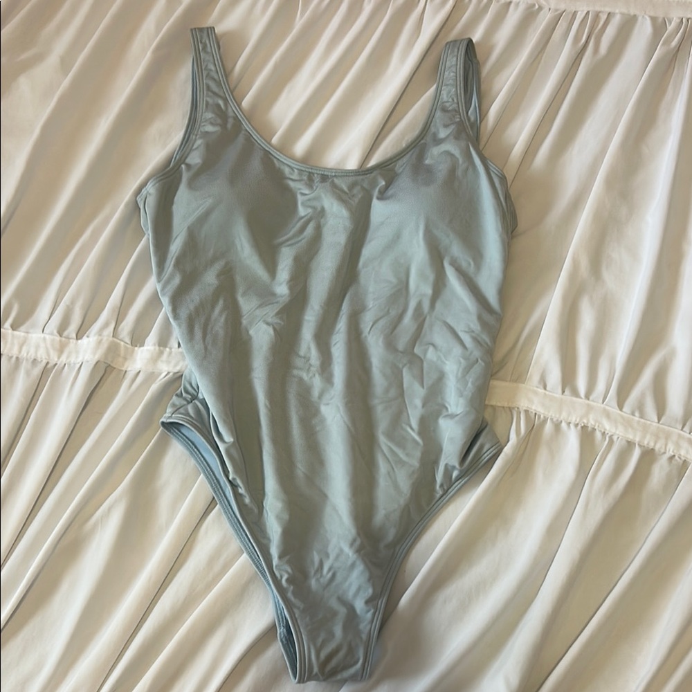 Shimmer Light Blue low back One-Piece Swimsuit from Abercrombie